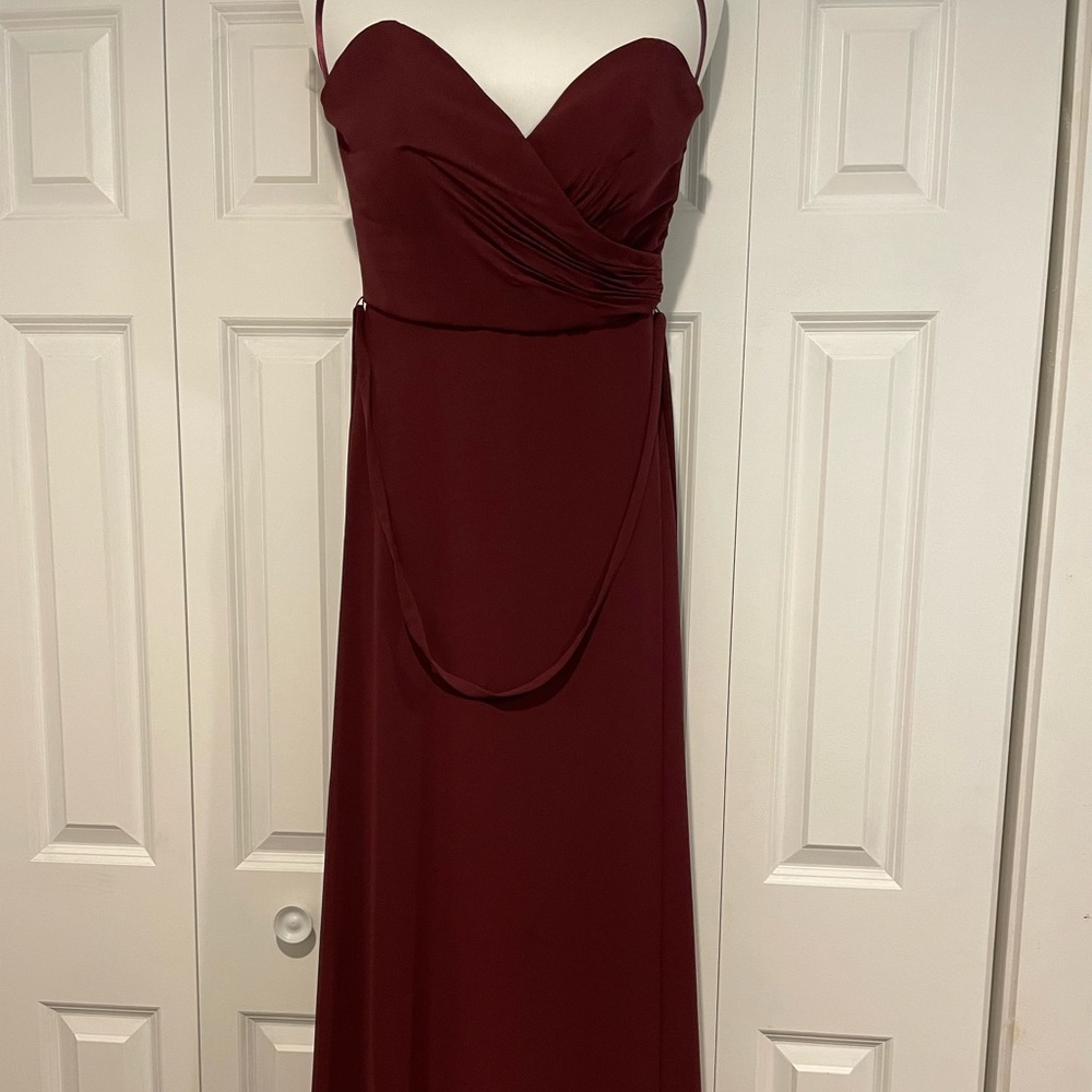 Size 4 Kennedy Blue Bordeaux strapless bridesmaids dress.